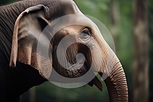 side profile of a bornean elephant