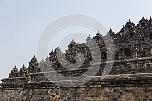 Side profile of Borobudur temple, Java, Indonesia