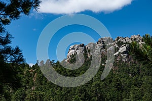 Side profile of Mount Rushmore