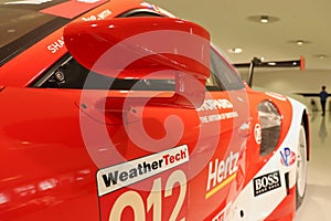 Side of red Porsche racecar