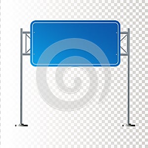 Side road blank blue sign. 3d illustration isolated on white background