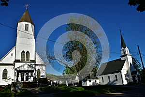 Side by side churches st john and faith evangelical in wilton wisconsin photo