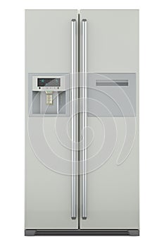 Side-by-Side Refrigerator, Fridge with side-by-side door system, 3D rendering