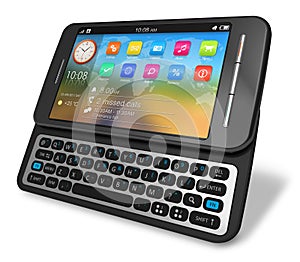 Side slider touchscreen smartphone