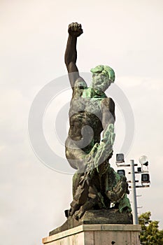 Side statue of the Liberty Statue (Freedom Statue) of Budapest, Hungary