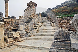 A Side Street in the Ancient City of Ephesus, Turkey