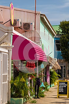 Side street buildings in Kralendijk, Bonaire