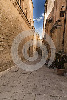 Side street Mdina Malta. Mdina