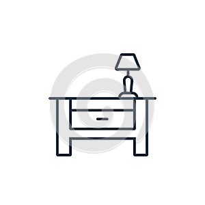 side table icon vector from furniture decoration concept. Thin line illustration of side table editable stroke. side table linear