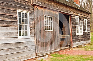 Side of unpainted barn
