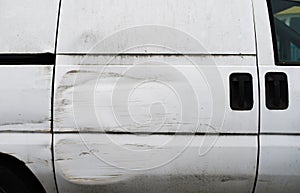 Side of a van which had an accident