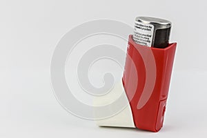 Side View of Albuterol Inhaler photo