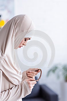 side view of arabian woman in
