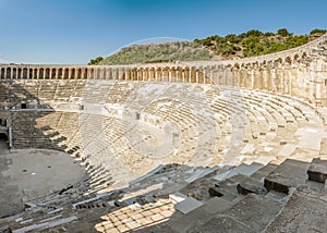 Side view of of Aspendos amphitheatre, Antalya province, Turkey