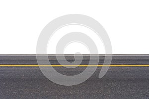 Side view of asphalt road isolated on white