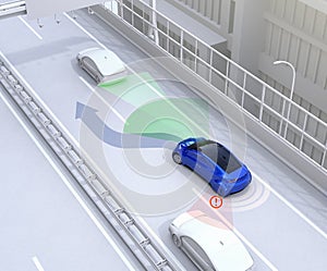 Side view assist system avoid car accident when changing lane