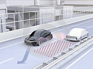 Side view assist system avoid car accident when changing lane photo