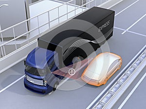 Side view assist system avoid car accident when changing lane photo