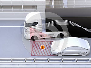 Side view assist system avoid car accident when changing lane photo