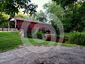 Side view Benetka Road Covered Bridge