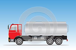 Side view of Big Oil Tanker truck