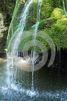 Side view of the Bigar waterfall, Romania