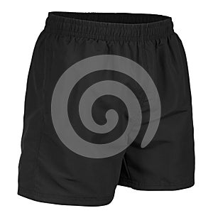 Side view of black men shorts for swimming