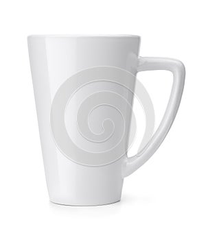 Side view of blank coffee mug photo