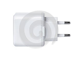 Side view of blank wall charger plug