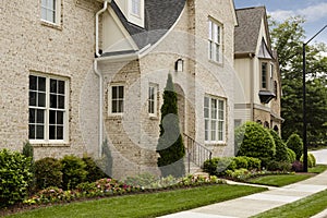 Side view of brick house