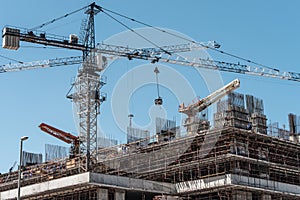 Side view of building under construction