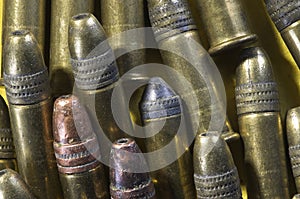 Various bullets on a yellow background