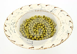 Side view canned peas