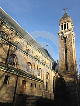 Side View of a Catholic Church.