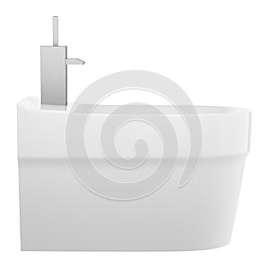 Side view of ceramic bidet isolated on white