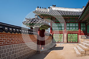 Side view of Cheongyeonru, in Gyeongbokgung Palace, Seoul, South Korea