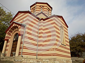Side view of the church of St. Nicholas in village Drajinac, Serbia