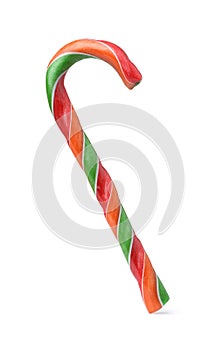 Side view of colorful christmas candy cane