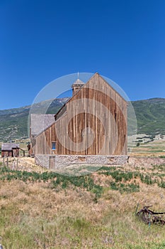 Side view of a country mountain barn