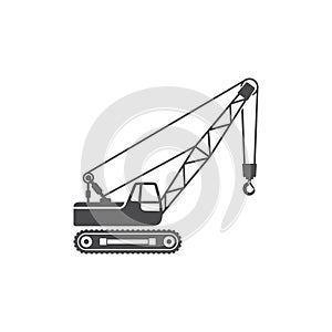 Side view of crane constructions icon photo