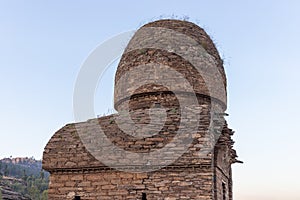 The side view of the cult statue or votive stupa in the balo kaley, Swat, Pakistan photo
