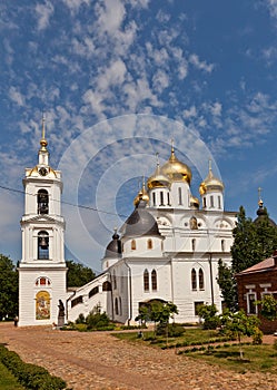 Side view of Dormition Cathedral (1512) in Dmitrov, Russia