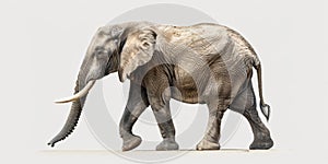 Side view of Elephant head on white background with clipping path. Generative AI