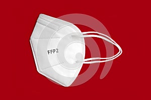 Side view of FFP 2 n95 protective face mask.