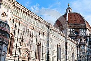 Side view of Florence Duomo Cathedral in Florece photo