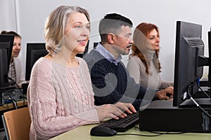 Side view of focused business people during daily work in co-working space