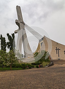 Side view of St Paul's Cathedral Abidjan Ivory Coast Cote d`Ivoire. photo