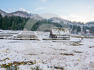 Side view of Gassho house in Japan