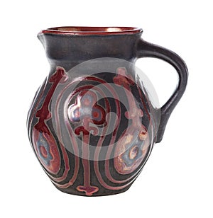 Side view of georgian ceramic jugful isolated