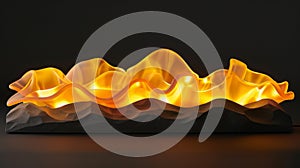 A side view of the glowing flames showcasing the varying shades of orange and yellow for a more realistic effect